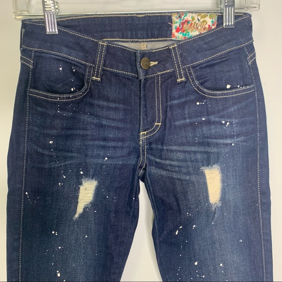 NEW* Siwy Dark Wash Muse Paint Drip Spatter Hannah Skinny Jeans - Picture 4 of 12